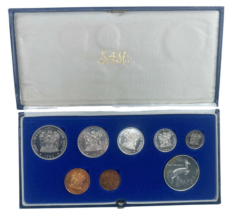 1984 South Africa Proof Coin Set in original mint box **Mintage ONLY 11250**