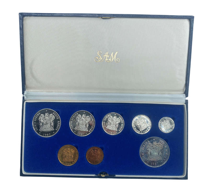 1987 South Africa Proof Coin Set in original mint box **Mintage ONLY 6781**