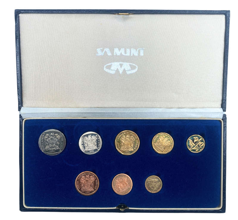 1991 South Africa Proof Coin Set in original mint box **Mintage ONLY 11800**