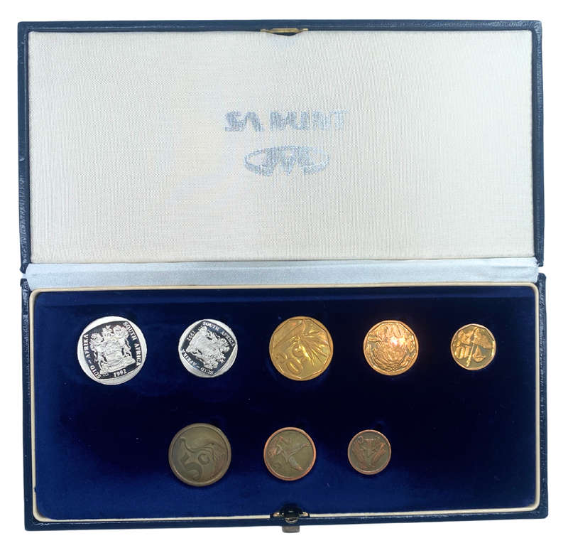 1992 South Africa Proof Coin Set in original mint box **Mintage ONLY 10263**