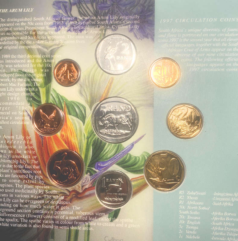 1997 South Africa (UNC) Uncirculated Mint Set * **Mintage ONLY 7,515**