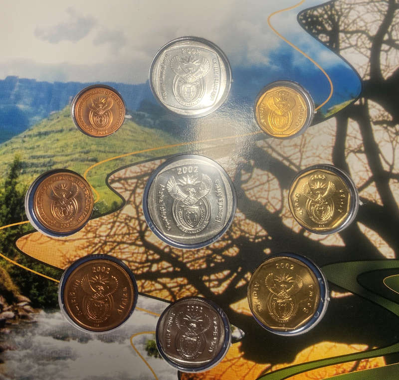2002 South Africa (UNC) Uncirculated Mint Set * **Mintage ONLY 3,886**