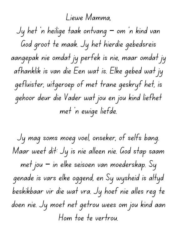 Die Biddende krag van n mamma