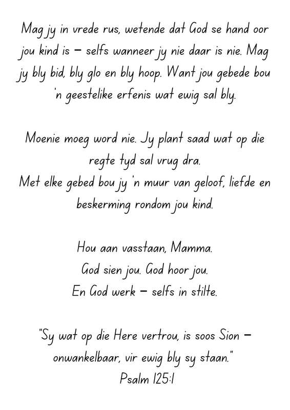 Die Biddende krag van n mamma