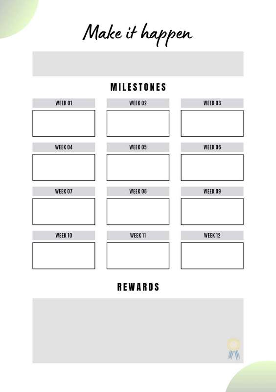 12 week weightloss planner