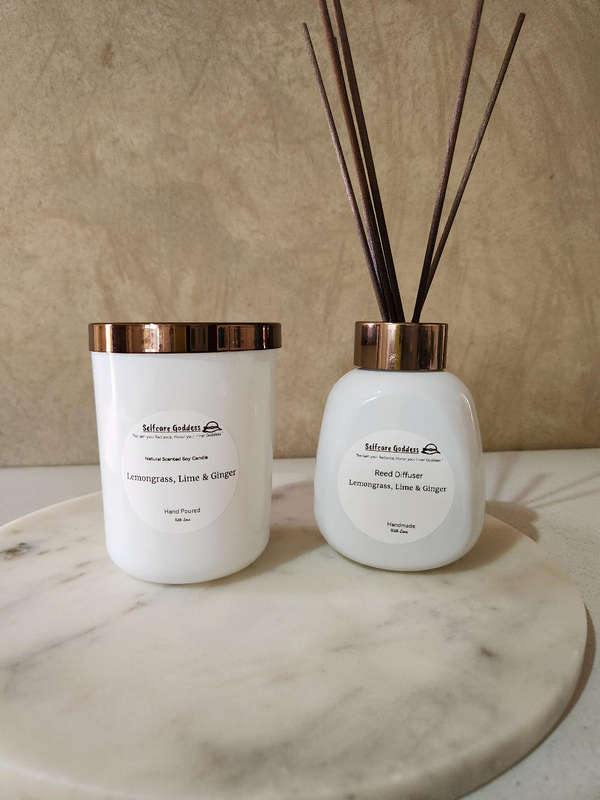 Candle & Diffuser set- Lemongrass, Lime & Ginger