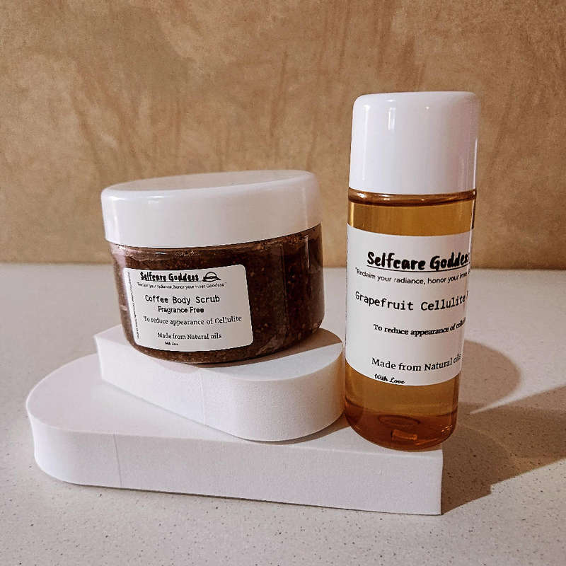 Cellulite Coffee Scrub & Grapefruit Rub Oil
