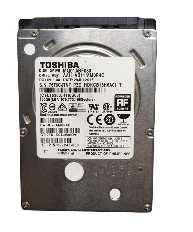 Toshiba 500GB 2.5" HDD