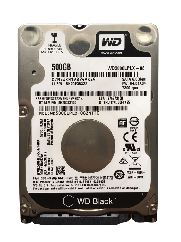 Western Digital Black 500GB 2.5" HDD