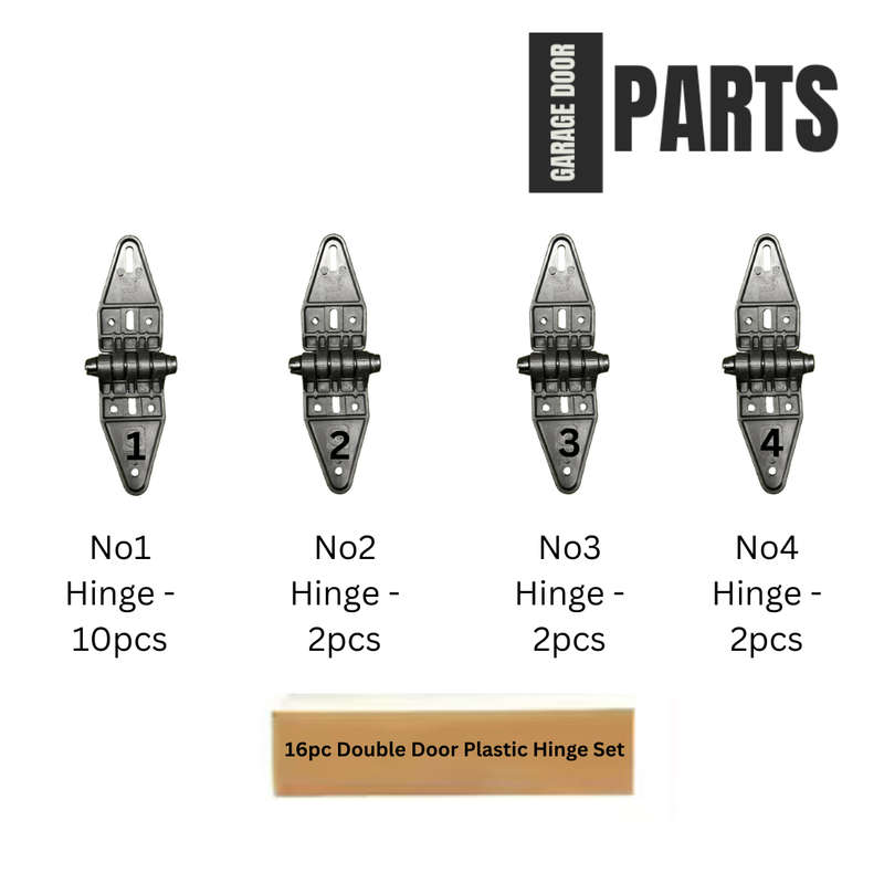 Double Sectional Garage Door PLASTIC Hinge Combo (16 Pack)