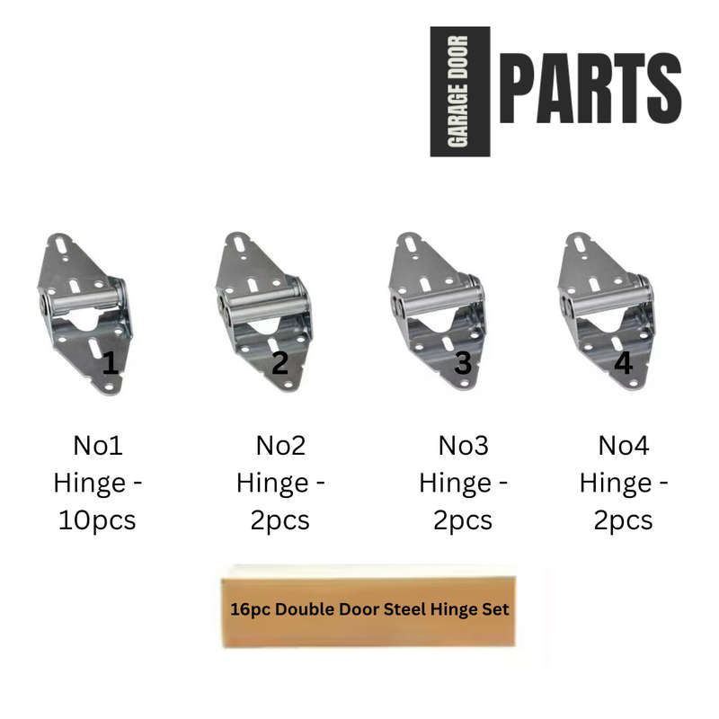 Double Sectional Garage Door STEEL Hinge Combo (16 Pack)