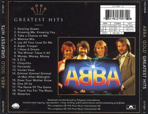 Abba Gold - Greatest Hits (Music CD)