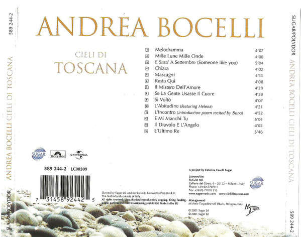 Andrea Bocelli - Cieli Di Toscana (Music CD)