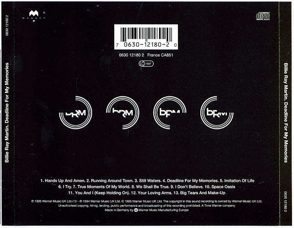Billie Ray Martin - Deadline for my Memories (Music CD)