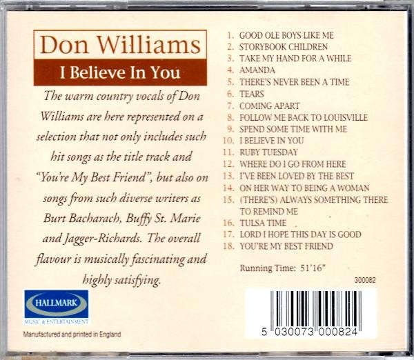 Don Williams - I believe in You (Music CD)