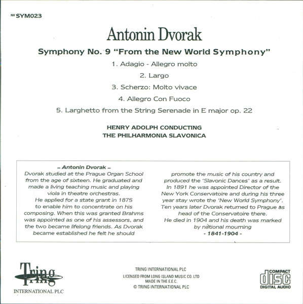 Dvorak - Symphony No. 9 "From the World Symphony" (Music CD)