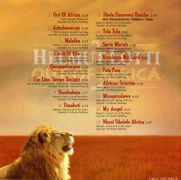 Helmut Lotti - Out Of Africa (Music CD)
