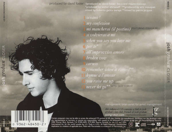 Josh Groban - Closer (Music CD)