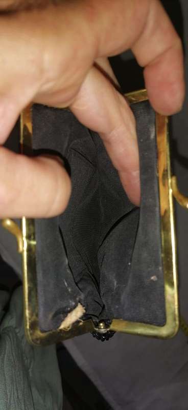 VERY PRETTY VINTAGE BLACK BEADED CLUTCH BAG/PURSE