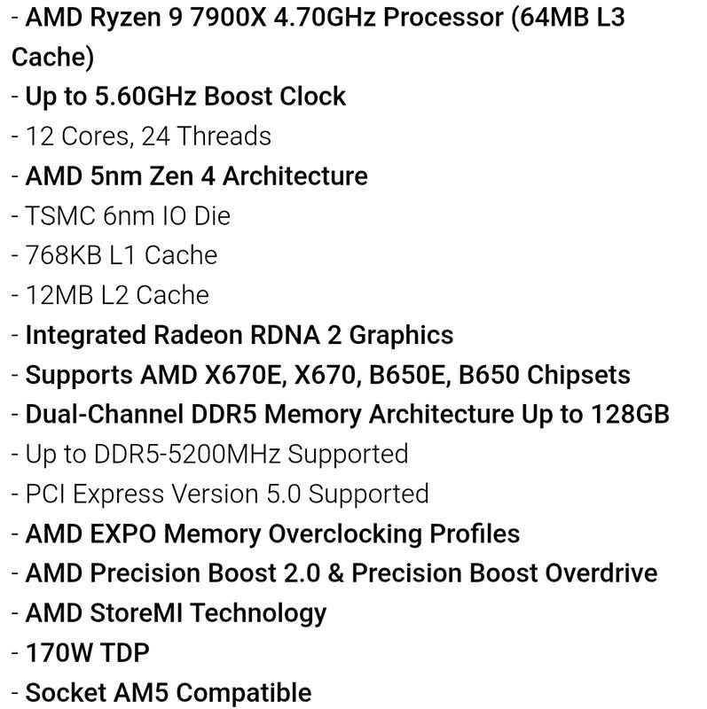 Ryzen 9 7900x