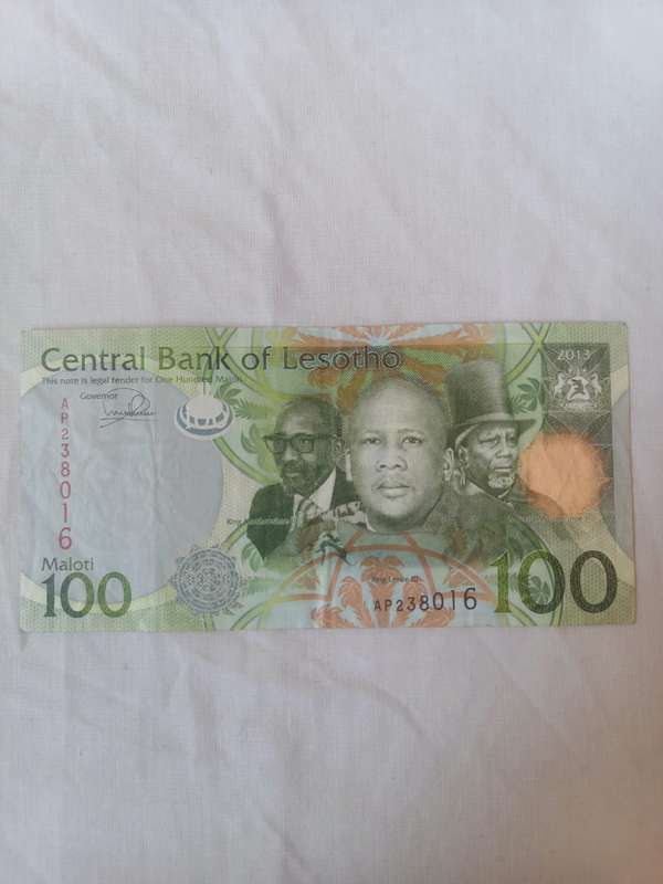 Collectors Lesotho 100 Maloti note