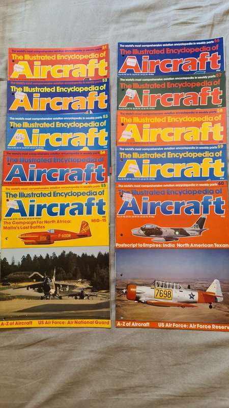 Valuable Collectors Illustrated Encyclopaedia of Aircraft edition 1 to 216