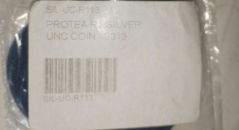 Collectors SA Mint Protea R1 Silver UNC Coin 2013 Still Sealed