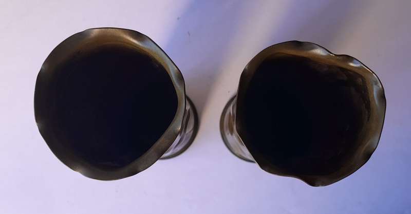 Boer War Pair Trench Art Shell Casings. Dated 1901. 27cm.