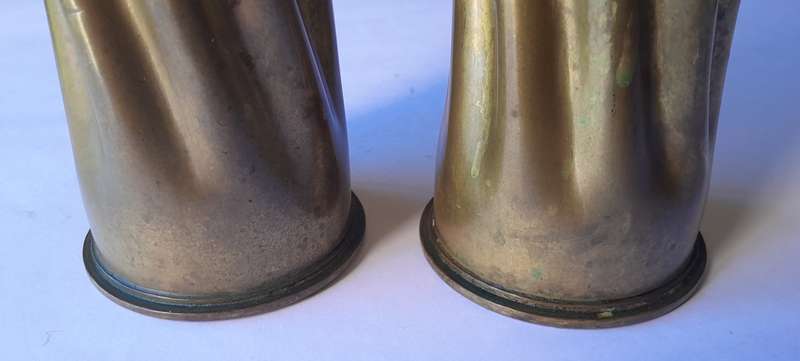 Boer War Pair Trench Art Shell Casings. Dated 1901. 27cm.