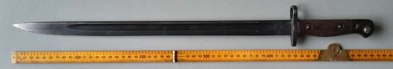 S.A. Police Issue WW2 1907 Pattern Wilkinson Sword Bayonet With Rare Brown Leather Scabbard.