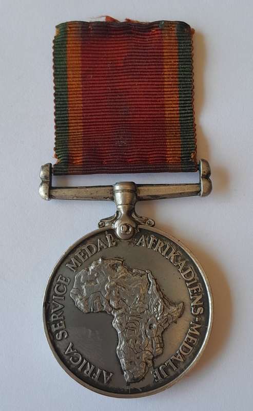 WW2 Full Sized Silver Africa Service Medal To ACF89887 A.C. Drake.