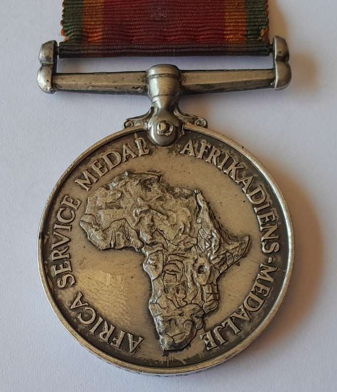 WW2 Full Sized Silver Africa Service Medal To ACF89887 A.C. Drake.