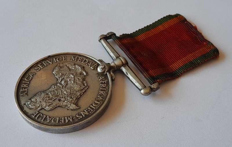 WW2 Full Sized Silver Africa Service Medal To ACF89887 A.C. Drake.