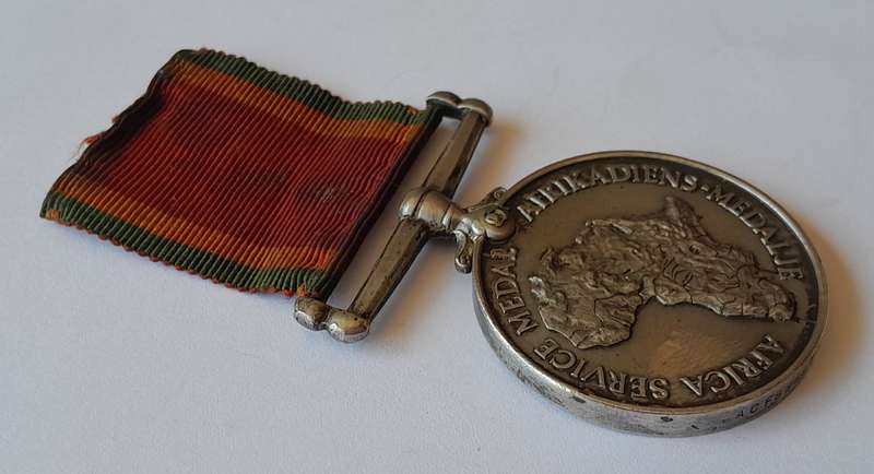 WW2 Full Sized Silver Africa Service Medal To ACF89887 A.C. Drake.