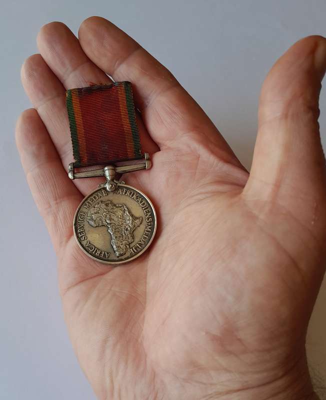 WW2 Full Sized Silver Africa Service Medal To ACF89887 A.C. Drake.