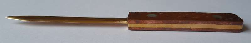 Vintage Hand Forged Solid Copper And Brass Letter Opener. 19.5 cm.