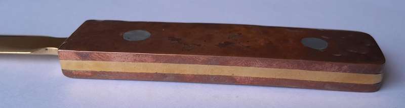 Vintage Hand Forged Solid Copper And Brass Letter Opener. 19.5 cm.