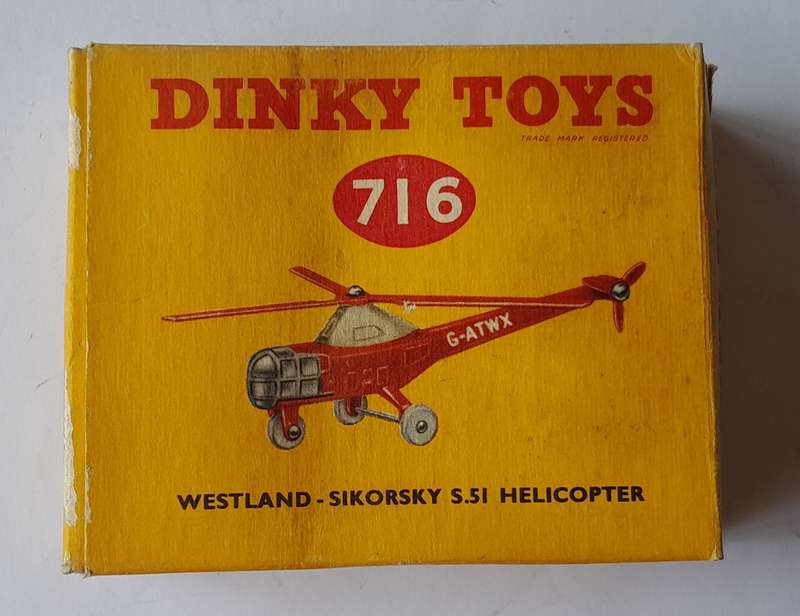 Dinky Toys 716 Westland Sikorsky S.51 Helicopter In Original Box.