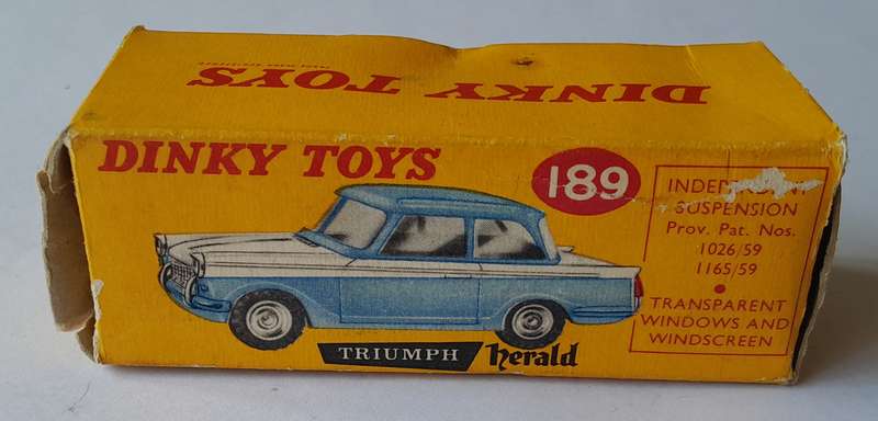 Dinky Toys 189 Triumph Herald In Original Box. 8.5cm.