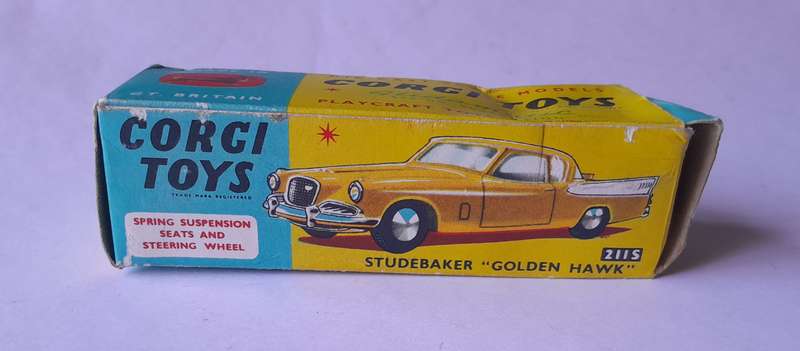 Corgi Toys 211S Studebaker Golden Hawk In Original Box. 11.4cm.