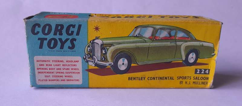 "Reserved" Corgi Toys 224 Bentley Continental In Original Box. 10.9cm.