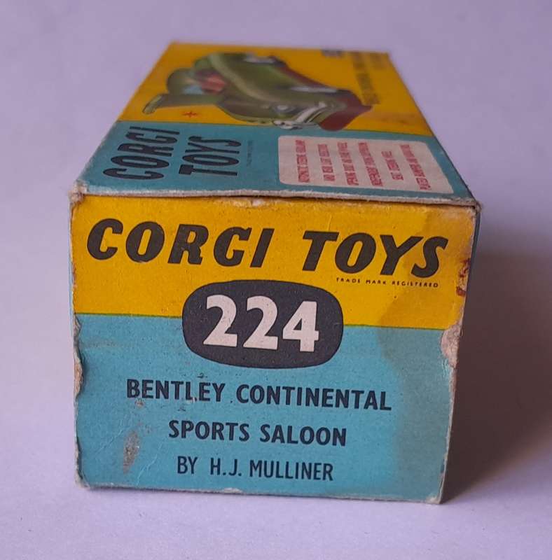 "Reserved" Corgi Toys 224 Bentley Continental In Original Box. 10.9cm.