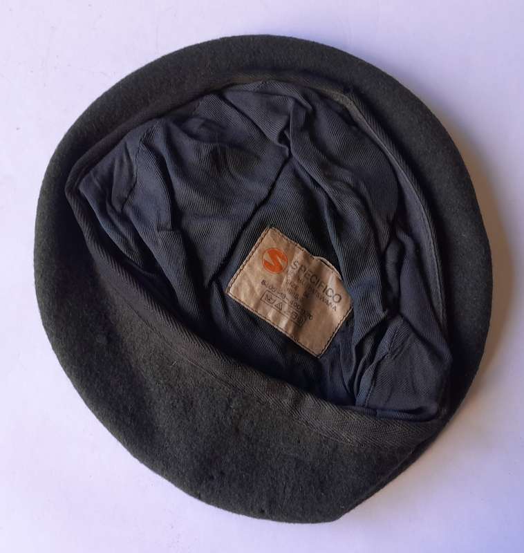 Vintage SADF Infantry Beret By "Specifico". Dark Green. Dated : 1989/9. Size : 56.
