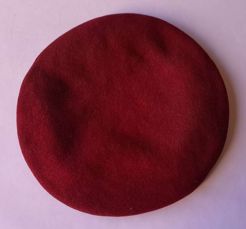 Vintage SADF Beret By "Specifico". Maroon. Dated 1992. Size : 53.