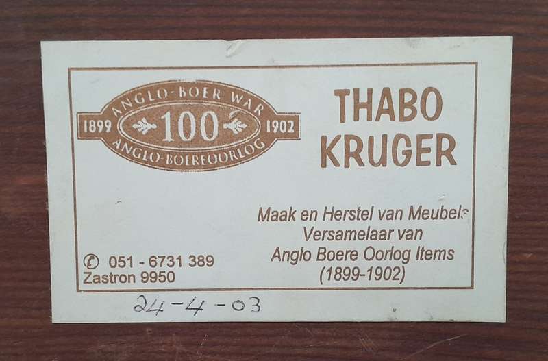 Vintage Large Hand Crafted Wooden Cannon Model By "Thabo Kruger, Zastron". 45cm Long.