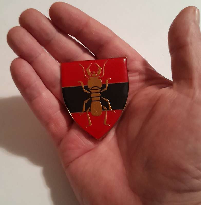 SADF 1 Construction Regiment Shoulder Flash.  Pins Intact.
