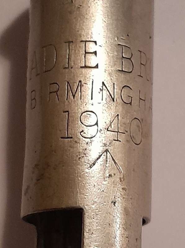 WW2 1940 Adie Brothers Whistle.  Dated with Broad Arrow.