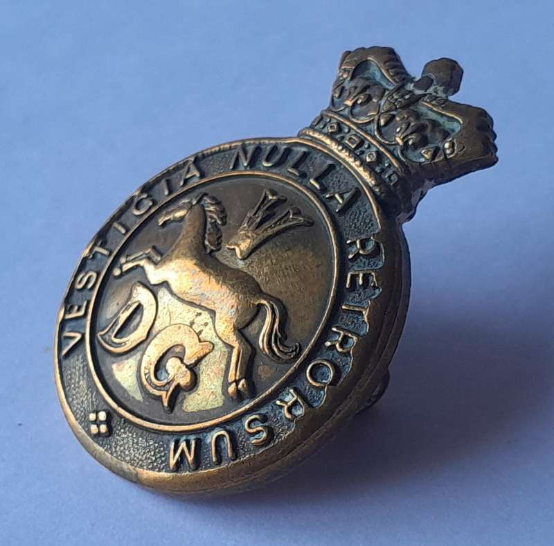 Victorian 5th Dragoon Guards QVC Badge. Boer War Era. Lugs Intact.