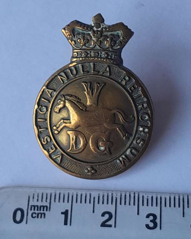 Victorian 5th Dragoon Guards QVC Badge. Boer War Era. Lugs Intact.