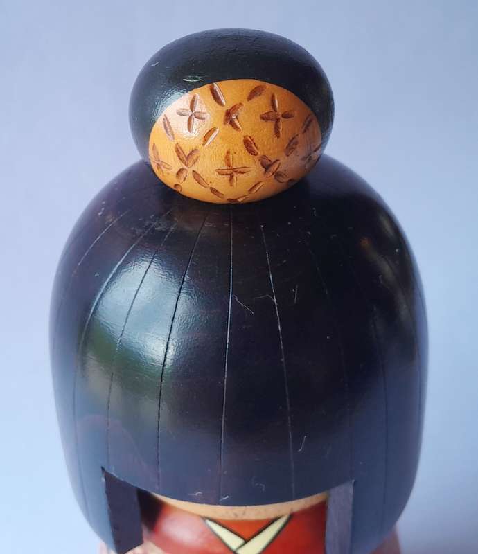 Vintage Japanese Hand Painted Kokeshi Doll. 18cm.